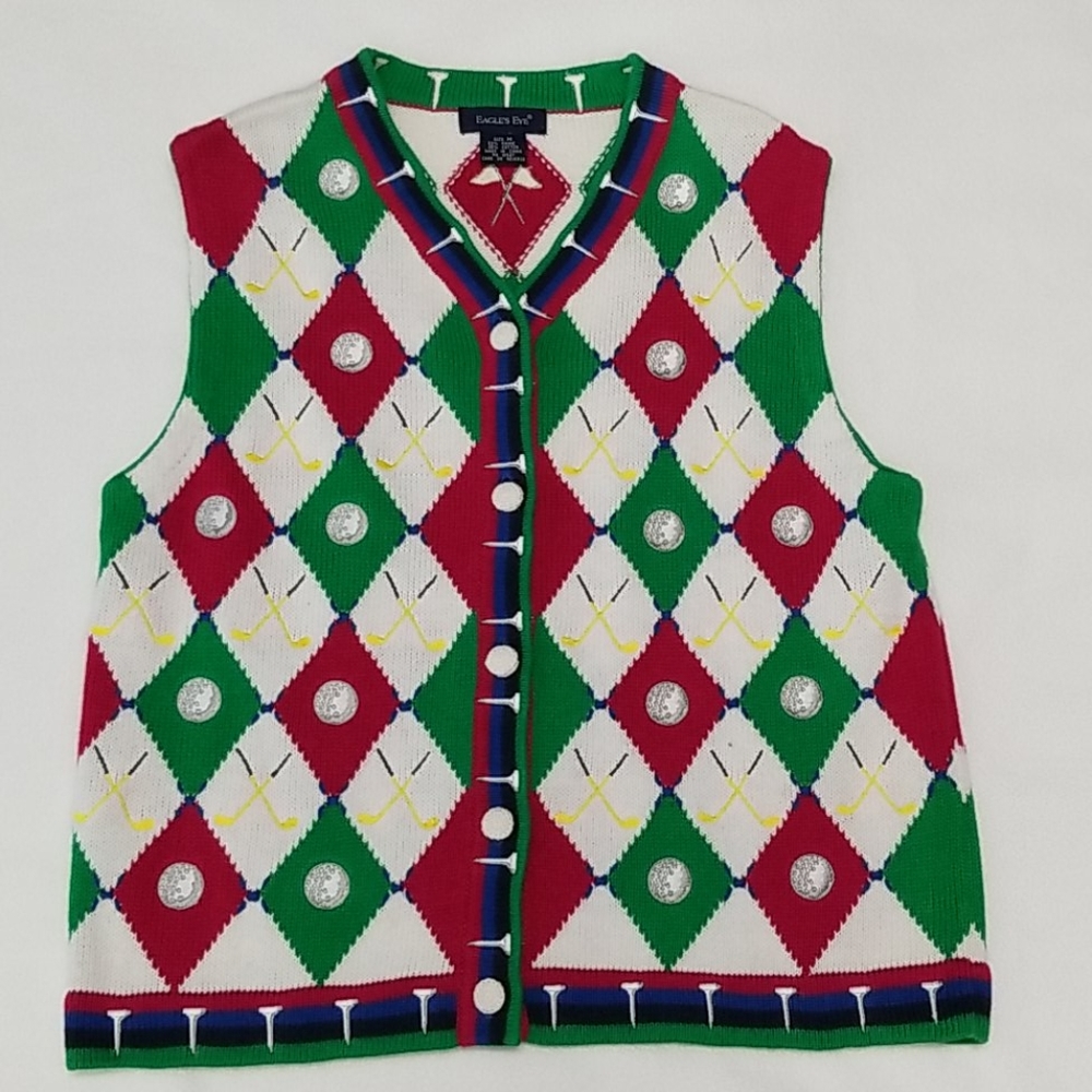 Eagle's Eye vintage golf sweater vest sz M